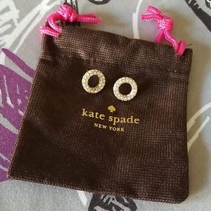 Kate Spade crystal circle earrings 14K gold plated